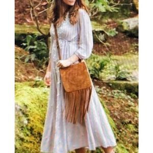 Patricia Nash crossbody suede Leather fringe messenger bag purse